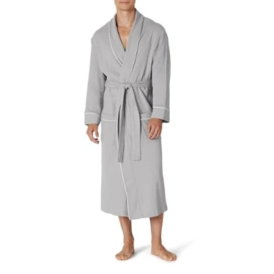 Abbildung von Amazon Essentials Herren Leichter Waffelpiqué Bademantel (erhältlich in Big &amp; Tall), Hellgrau, M L
