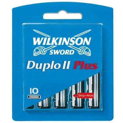 Abbildung von Wilkinson Sword Duplo II Plus Rasierklingen für Herren Rasierer mit Aloe Vera Strip, 10 St