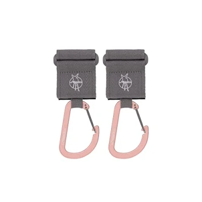 Abbildung von LÄSSIG Kinderwagenbefestigung (2 Stk.) Klettverschluss Karabiner Haken Karabinerhaken Kinderwagenhaken Einkaufshaken Metall/Stroller Hooks with Carabiner grey