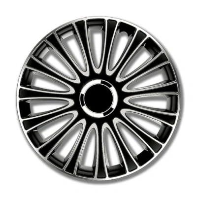 Abbildung von Petex LeMans Pro. 2 fach lackiert. Material: ABS. Farbe: Schwarz. 16&quot; Zoll. (4 x Universal Radzierblenden/Radkappen)