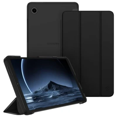 Abbildung von Fintie Hülle für Samsung Galaxy Tab A9 8.7 Zoll 2023, Ultra Dünn Schutzhülle mit Translucent Rückseite Cover Tablet 8,7 SM X110/X115/X117, Schwarz
