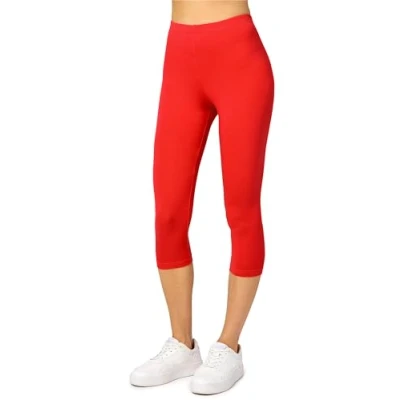 Abbildung von Merry Style Damen Leggings 3/4 Capri aus Viskose MS10 144 (Rot, M)