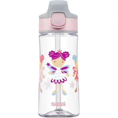 Abbildung von SIGG Tritan Trinkflasche Kinder Miracle Fairy mit Trinkhalm Auslaufsicher Spülmaschinenfest Microwellengeeignet Kratzresistent BPA frei Schule &amp; Sport Pink Fee 0,45L