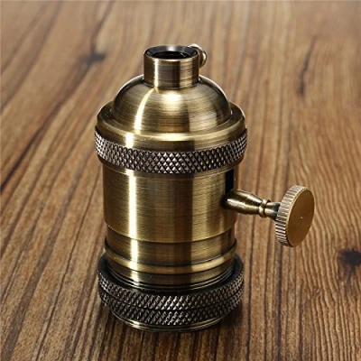 Abbildung von MASUNN E26/E27 Retro Vintage Edison Industrial Glühbirne Lampenhalter Sockel Mit Schalter Bronze