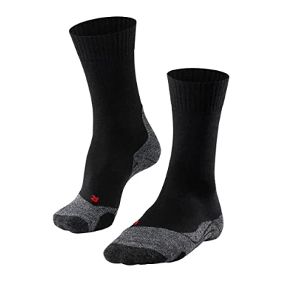 Abbildung von FALKE Damen Wandersocken TK2 Explore W So Wolle Funktionsmaterial antiblasen dick 1 Paar, Schwarz Black Mix 3010, 39 40