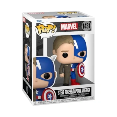Abbildung von Funko Pop! Marvel: Split Captain America A/Steve R Marvel Comics Vinyl Sammelfigur Geschenkidee Offizielle Handelswaren Spielzeug Für Kinder und Erwachsene Comic Books Fans