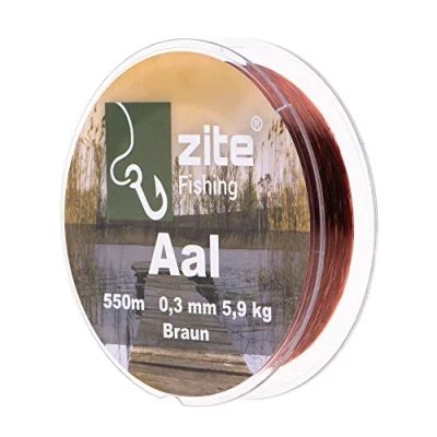 Abbildung von Zite Fishing Angelschnur Aal Monofil Aalschnur Angeln Braun 0,30mm 550m Angelsehne Aalangeln Schnur Grundangeln &amp; Posenangeln