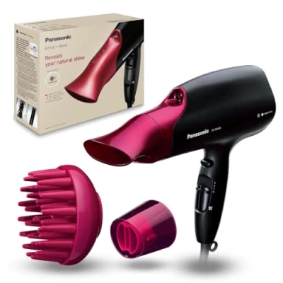 Abbildung von Panasonic EH NA65K Nanoe Haartrockner mit Diffusor, Schnelltrocknungs &amp; Styling Düse, 3 Geschwindigkeits 4 Temperaturstufen, für sichtbaren Glanz, 2000 W Leistung, ergonomisches Design, Pink