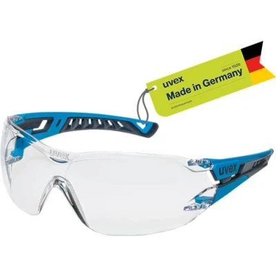 Abbildung von Uvex pheos nxt Premium Schutzbrille innen beschlagfrei, außen extrem kratzfest &amp; chemikalienbeständig anthrazit/blau, transparent one size