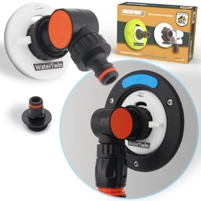 Abbildung von MaJoCompTec® WATERTWIN Tankadapter Wasserfilter Zähler Set Wohnmobil Wasser Tankdeckel Zubehör Einfüllstutzen Adapter kompatibel mit Gardena Typ 3 Pin D:78 (FLEX Set)