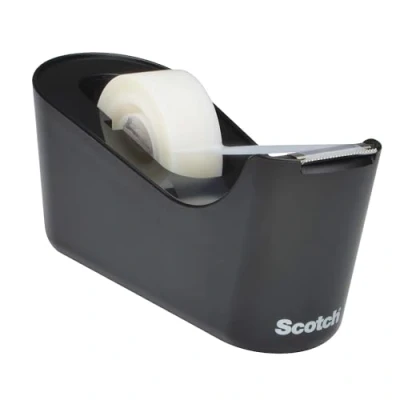 Abbildung von Scotch Tischabroller C18, Schwarz + Magic Unsichtbares Klebeband, 1 Rolle 19 mm x 38 m Nachfüllbarer Klebebandabroller für Schule, Zuhause und Büro