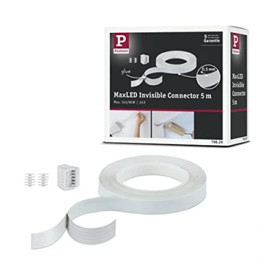Abbildung von Paulmann 79829 Stripe MaxLED Invisible Connector 5m max. 144/96 Watt Strip Weiß Lichtband Kunststoff Lichtstreifen, Verbindungskabel