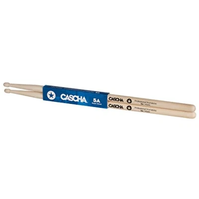 Abbildung von CASCHA Professional Schlagzeugsticks 5A robuste Ahorn Sticks I Trommelstöcke Holz Profi Schlagzeug Zubehör Drumsticks Maple Schlagzeugstöcke Trommelsticks Holzkopf Modell 1 Paar (2 Stück)