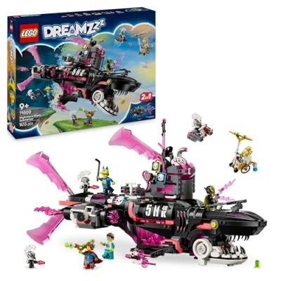 Abbildung von LEGO DREAMZzz 2 in 1 Albtraumhai U Boot Modulares Set mit Bauoptionen, abnehmbaren Fliegern &amp; 5 Minifiguren inkl. Mateo und Astrid Kreatives Geschenk für Jungen Mädchen ab 9 Jahren 71500