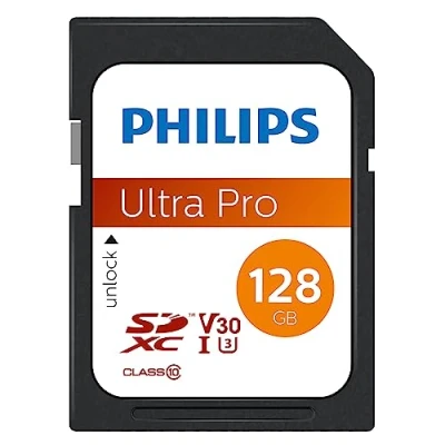 Abbildung von Philips Ultra Pro SDXC Card 128 GB UHS I U3, Lesegeschwindigkeit bis zu 100 MB/s, V30, Speicherkarte für Kameras, Tablet, PC, Reader, 4K UHD Video