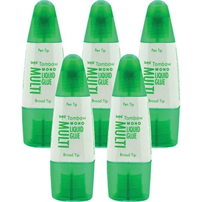 Abbildung von Tombow PT MTC Flüssigkleber, Multi Talent mit zwei Spitzen, 25 g (5er Pack, Talent)