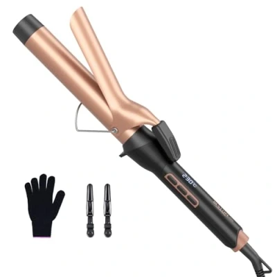 Abbildung von BESTOPE PRO Lockenstab 25mm, Große Locken Antistatischer Tourmalin Keramik Welleneisen LCD Anzeige 80C 230C Schnelles Aufheizen Lockenstäbe für Natürliche, Lockere