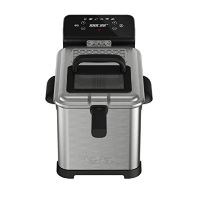 Abbildung von Tefal FR507D Family Pro Digital Elektrische Fritteuse 4 L Öl Kapazität Kühlzonen Technologie spülmaschinenfeste Teile digitaler LED Bildschirm mit Touch Panel Schwarz/Edelstahl