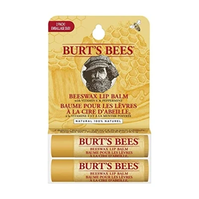 Abbildung von Burt&#039;s Bees 100 % natürlicher, feuchtigkeitsspendender Lippenbalsam im günstigen 2er Pack, Bienenwachs, 2 Tuben in Blister Box, 8.5 g