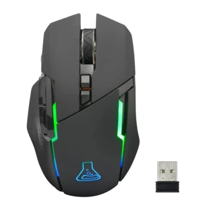 Abbildung von THE G LAB Kult Caesium kabellose Gaming Maus High Performance Wireless mit 7200dpi, RGB LED, 6 Tasten, ergonomischer Maus, kompatibel PC, PS4, PS5, Xbox One (KABELLOS)