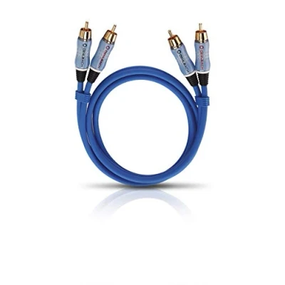 Abbildung von OEHLBACH BEAT Stereo Audiokabel Cinch Kabel Set für CD Player &amp; Verstärker (effektive Schirmung OFC Kupfer) blau 50cm