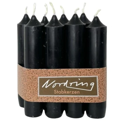 Abbildung von Nordring 8 Stück Stabkerzen schwarz 2,2 x 11 cm hoch