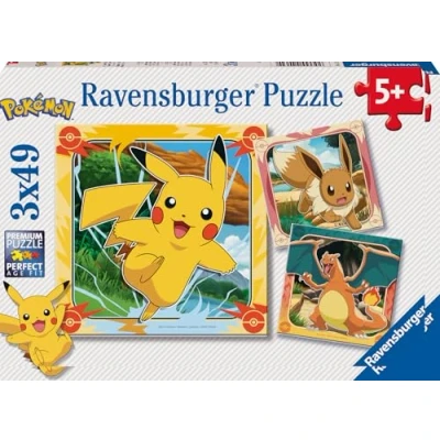 Abbildung von Ravensburger Kinderpuzzle 12004062 Pokémon Puzzle für Kinder ab 5 Jahren, mit 3x49 Teilen