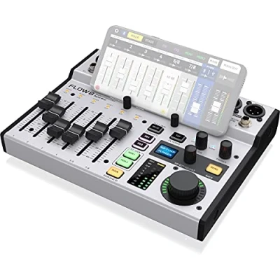 Abbildung von Behringer FLOW 8 Input Digital Mixer with Bluetooth Audio and App Control, 60mm Channel Faders, 2 FX Processors USB/Audio Interface