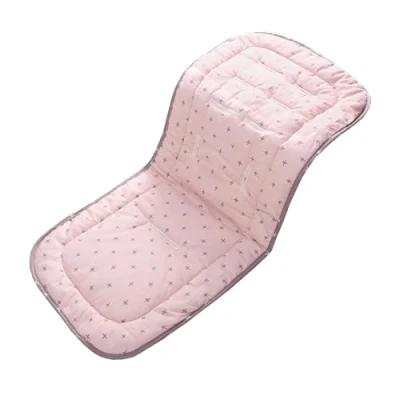 Abbildung von Baby Sitzauflage für Kinderwagen, 32x78 cm Sitzeinlage aus 100% Baumwolle Weiche und Reversible Autositz Kinderwagenauflage Babyschale Buggy(Pulvergraues Kreuz)