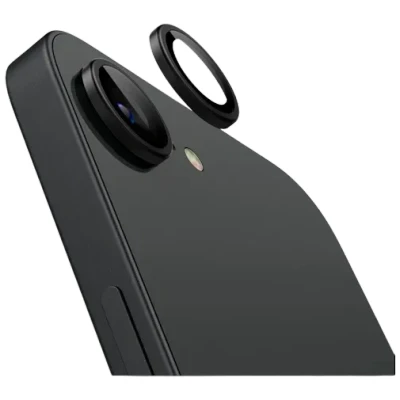 Abbildung von Spigen Glas.tR EZ Fit Optik Pro Kameraschutz kompatibel mit iPhone 16e, 2 Stück, Schwarz, Individuelle Kameraprotektion, Anti Kratzer, 9H Härte Folie