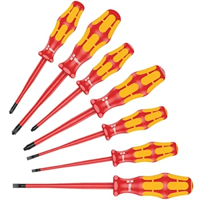 Abbildung von Wera 160 iSS/7 Schraubendrehersatz Kraftform Plus Serie 100. Mit reduziertem Klingen und Griffdurchmesser, 7 teilig, 05135961001
