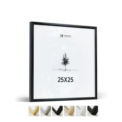 Abbildung von Heimlich® Bilderrahmen 25 x cm, Aluminium, Schwarz Kleiner quadratischer mit Kunststoffabdeckung Nur zur Wandmontage