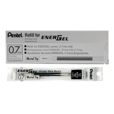 Abbildung von Pentel LR7 AX Nachfüllmine für EnerGel Stifte, 0,7 mm Kugelspitze, schwarz, 12 Stück