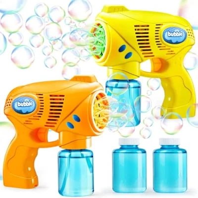 Abbildung von JOYIN 2 Seifenblasenpistole für Kinder mit Seifenblasenflüssigkeit (294 ml), Seifenblasenset Blasenparty, Sommerspielzeug, Sommer Themed Party, Indoor Outdoor Aktivitäten