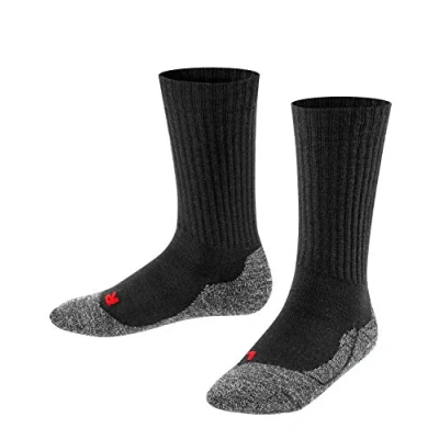 Abbildung von FALKE Unisex Kinder Socken Active Warm K SO Wolle Funktionsmaterial dick atmungsaktiv 1 Paar, Schwarz (Black 3000), 27 30