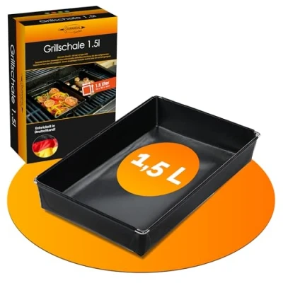 Abbildung von Durandal Grillschale für den Grill und Backofen Grillmatte Gasgrill &amp; Holzkohlegrills mit Antihaftbeschichtung Barbecue Schale Einfache Reinigung Zubehör Grillpfannchen Grillpfanne