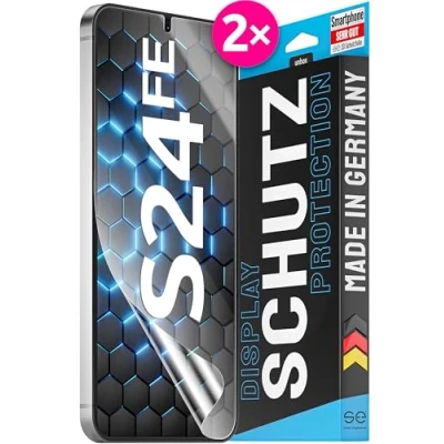 Abbildung von 2X se® 3D SCHUTZFOLIE Transparent für Samsung Galaxy S24 FE,Selbstheilend, 100% Fingerabdruck &amp; FaceID kompatibel, einfache blasenfreie Installation, Ultra Klar, Stoß Kratzfest, aus Deutschland