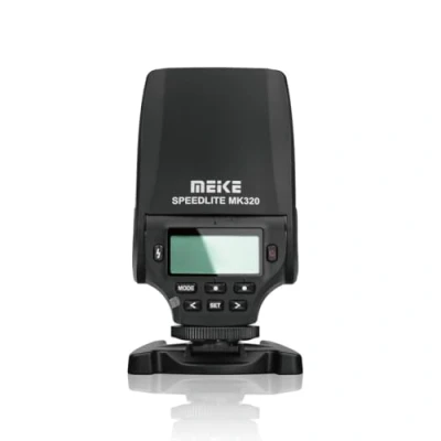 Abbildung von Meike MK 320S Mini TTL Speedlite Automatic Flash for Sony MI Hot Shoe DSLR and Mirrorless Cameras A7 A7II NEX6 A6000 A6300 A6500