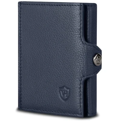 Abbildung von VON HEESEN Slim Wallet mit RFID Schutz Geldbörse Herren klein Mini Geldbeutel Damen Portmonee Kartenetui Echtleder Karten Portemonnaie Leder Kreditkartenetui Blau
