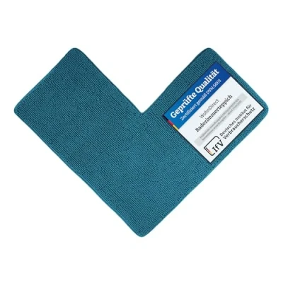 Abbildung von WohnDirect Eck Duschmatte 100 x 50 cm Petrol rutschfest &amp; Waschbar idealer Duschvorleger für eckige Duschkabinen zum Set kombinierbar Badematten Badteppiche