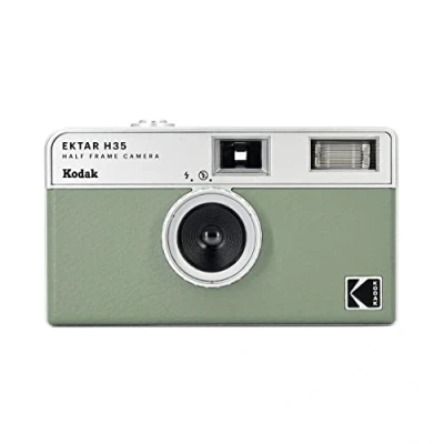 Abbildung von KODAK EKTAR H35 Filmkamera mit mittlerem Format, 35 mm, wiederverwendbar, ohne Fokus, leicht, einfach zu bedienen (Versa Salbei) (Film und AAA Batterie sind Nicht im Lieferumfang enthalten)