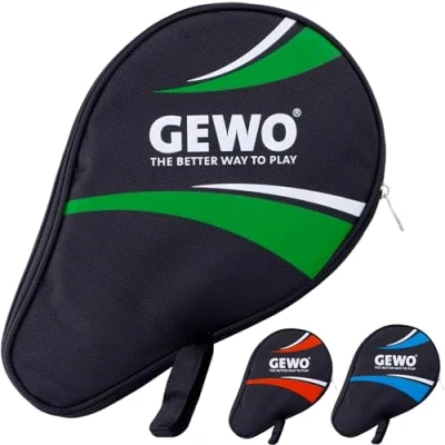 Abbildung von GEWO Rundhülle Master mit Ballfach Robuste Tischtennisschläger Hülle für einen Schläger und 3 Bälle Tischtennis Tasche gepolstertem Schlägerfach Einzel Tasche, 30cm, grün