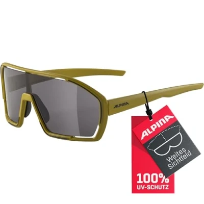 Abbildung von ALPINA BONFIRE Beschlagfreie, Vielseitig Einsetzbare Sport &amp; Fahrradbrille Mit 100% UV Schutz Für Erwachsene, olive matt, One Size