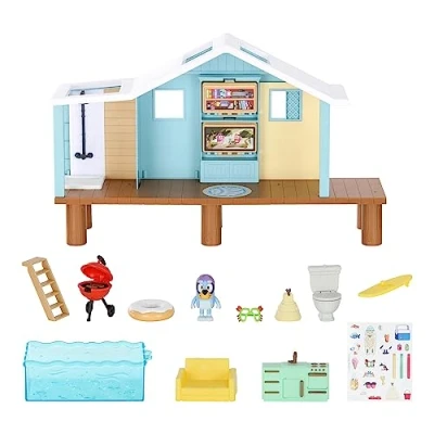 Abbildung von BlueY: Spielset „Strandhütte“ mit exklusiver Figur Taucherbrille, 10 Zubehörteilen und Stickerbogen