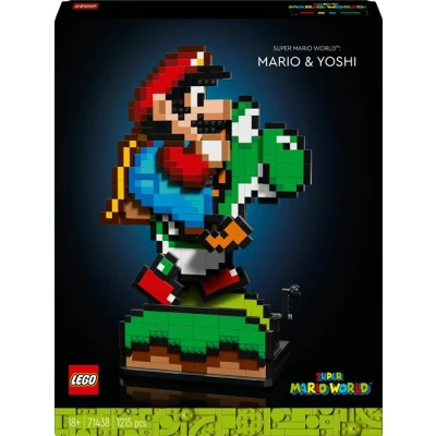 Abbildung von LEGO Super Mario World: &amp; Yoshi Nintendo Set zum Sammeln, pixelige Figuren, Modell Bauen und Ausstellen, Wohn Deko Sammlerstück, Modellbausatz Geschenk für Erwachsene Fans 71438