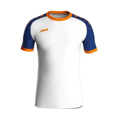 Abbildung von JAKO ICONIC Trikot Kinder Weiß,Sportroyal, Neon Orange, Gr. 164 Nachhaltiges Sport Shirt kurzarm aus 100% recyceltem Polyester, Feuchtigkeitstransportierend