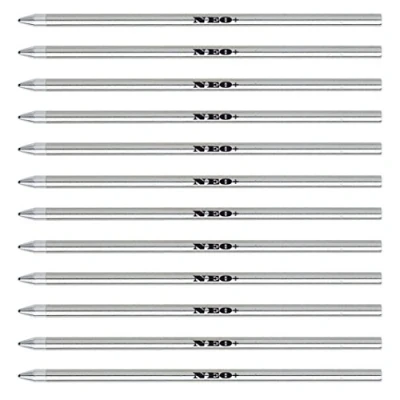 Abbildung von 12 Stück Mini Micro Pen Refills. Dieser Stift Refills passt: Swarovski, Cross, Cartier, Lamy, Faber Castell, Zebra, TOMBOW, Schneider, Schmidt, Parker, Pelikan (schwarze Tinte)