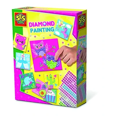 Abbildung von SES Creative 14119 Diamanten Mosaike, Funkelndes Bastelset für Kinder, Einfache Diamant Kunst Diamond Painting Kinder