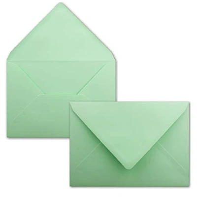 Abbildung von Briefumschläge in Mintgrün 25 Stück DIN C5 Kuverts 22,0 x 15,4 cm Nassklebung ohne Fenster Weihnachten, Grußkarten Serie FarbenFroh