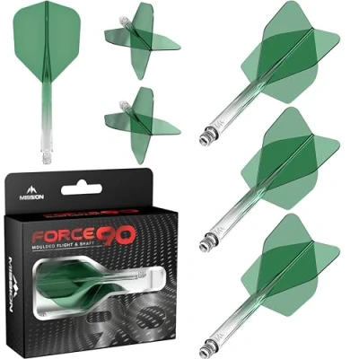 Abbildung von Mission Darts Force 90 Integriertes präzisionsgeformtes Dart Flight und Schaftsystem, Packung mit 3 professionellen, sehr langlebigen kombinierten Flights Schäften, Standard Nr. 6